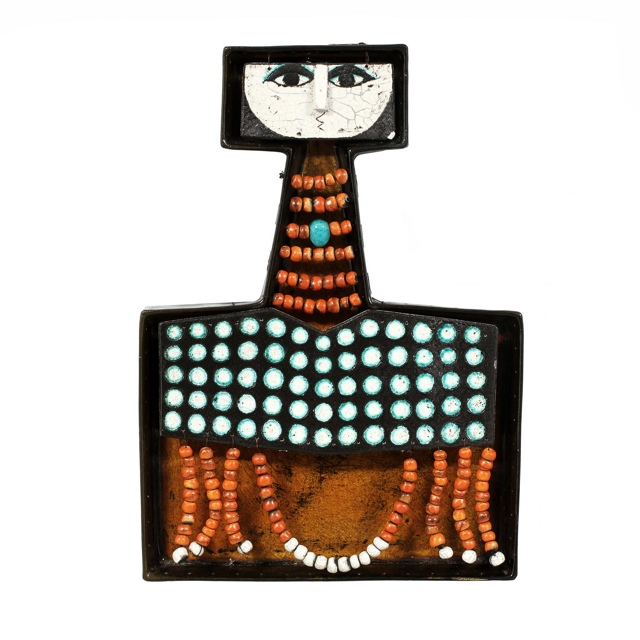 BIRGER KAIPIAINEN. Väggrelief kvinna, glaserad stengods. Rörstrand 1954-58.