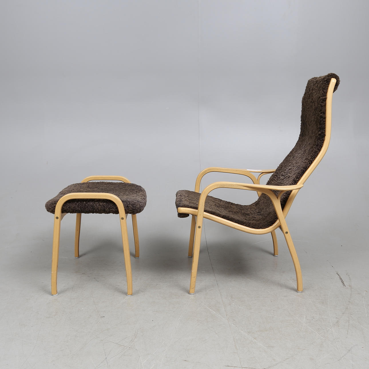 FÅTÖLJ med FOTPALL, "Lamino", Yngve Ekström, Swedese.