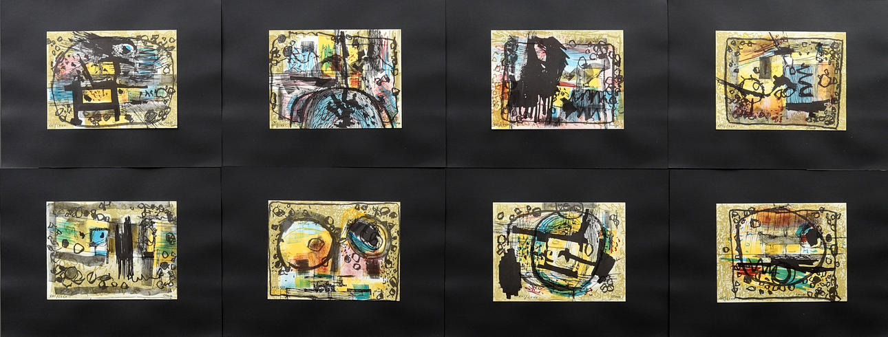 BENGT ORUP. A Collection of graphics, 8 pcs, compositions no. 21/125 signed.