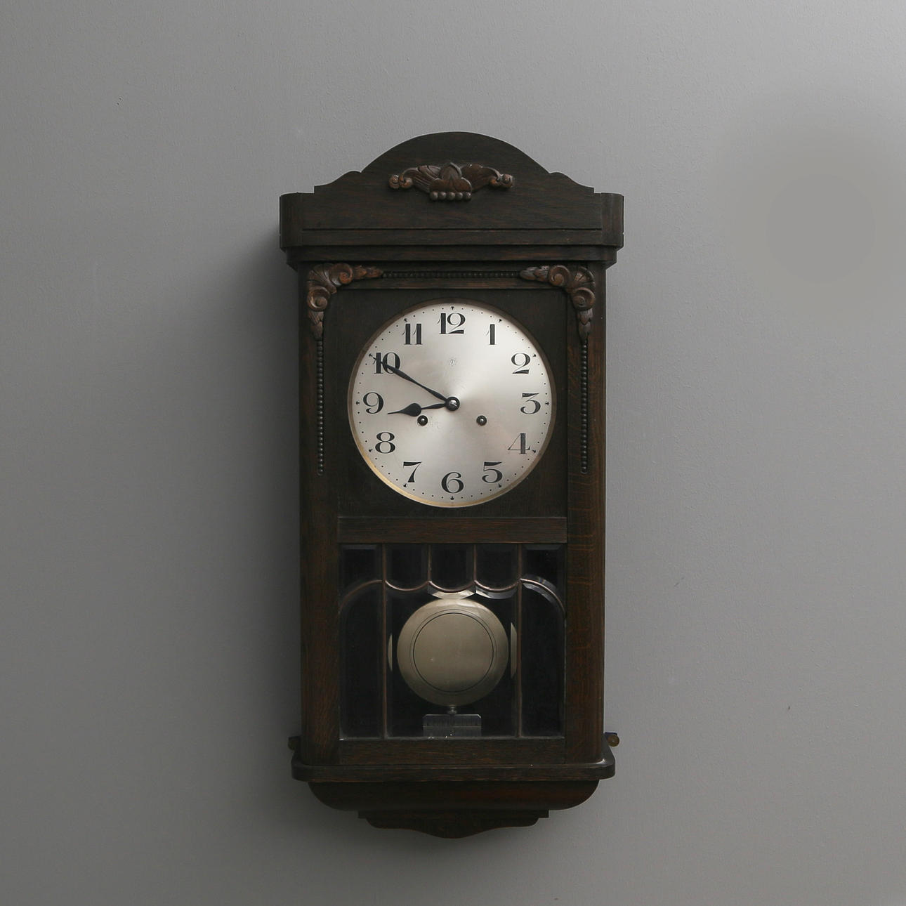 WALL CLOCK, oak, Junghans, 1900s.