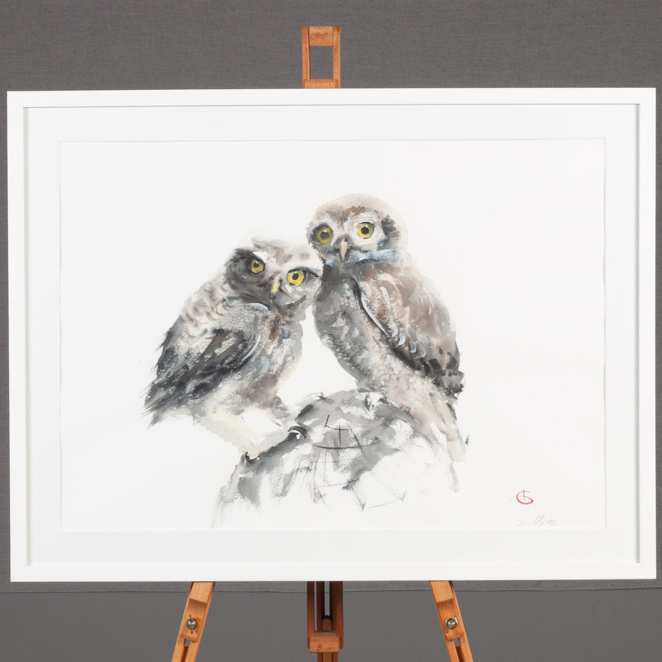 SLAVA MJOD. Aquarell. "Eulen".