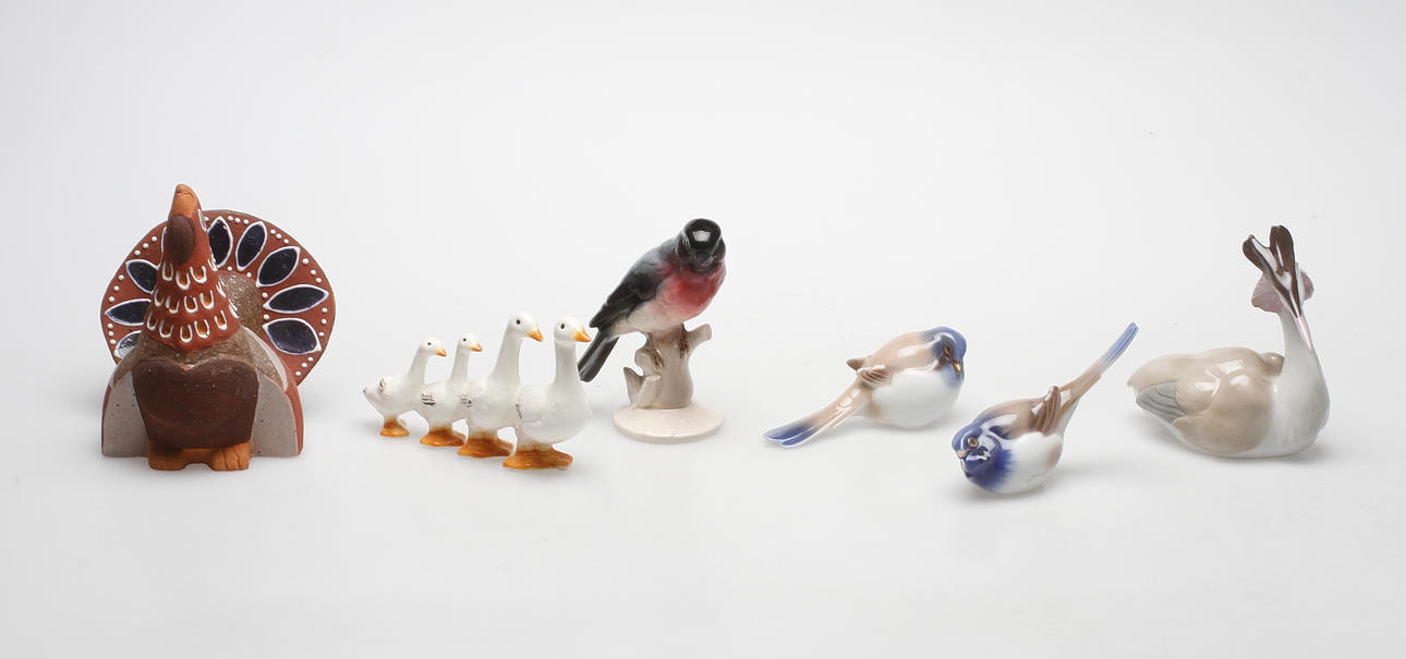 FIGURINER, 6 st, keramik, Sverige, Danmark och Tyskland.