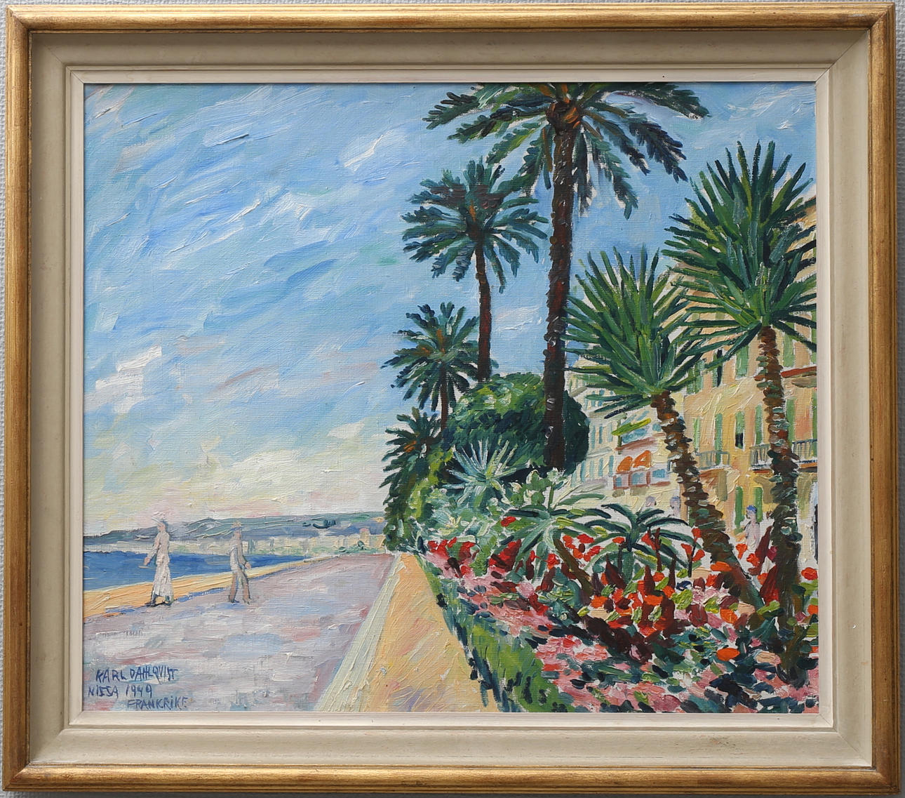 KARL DAHLQVIST. "Quai des États-Unis, Nice". Olja på duk, signerad och daterad 1949.