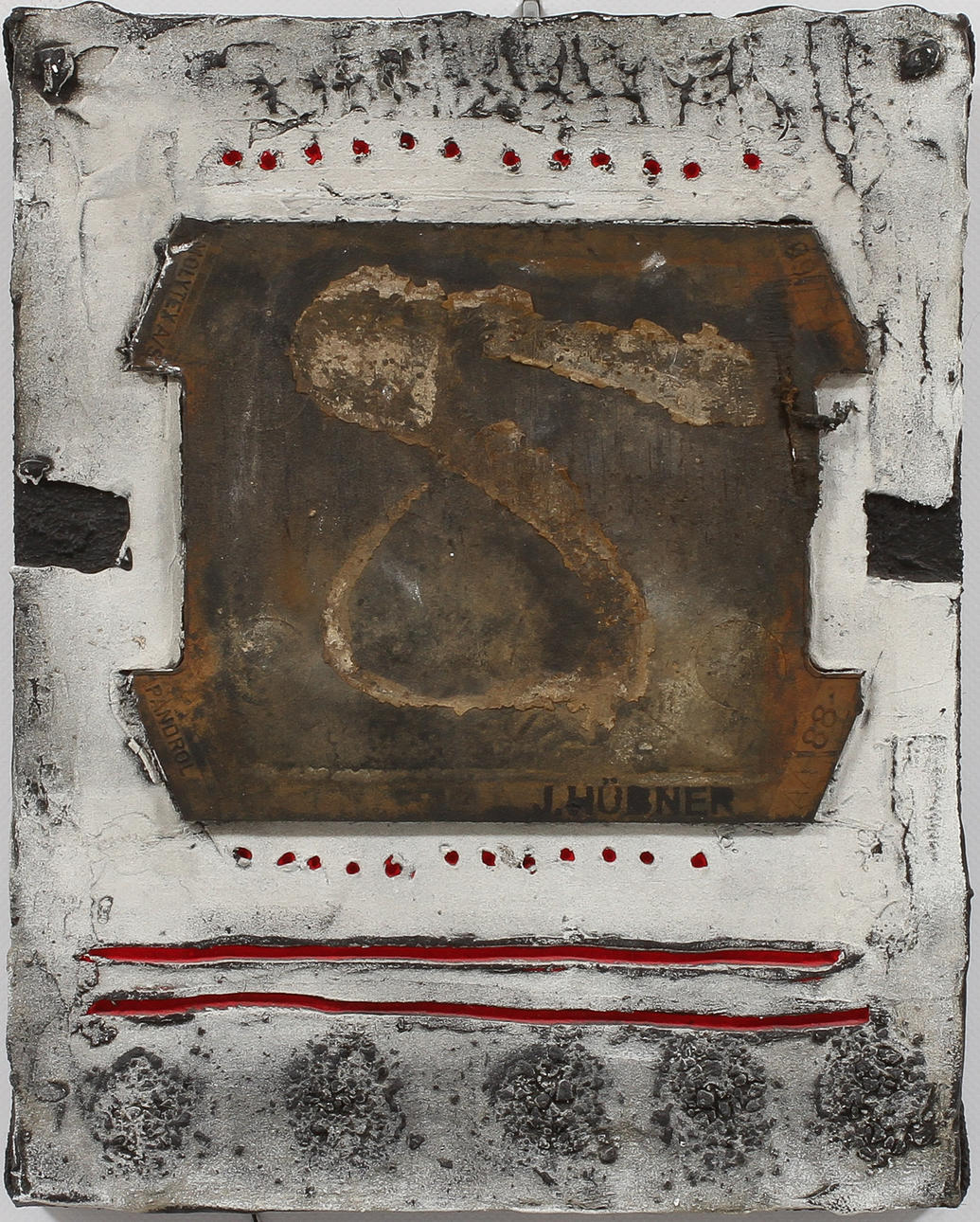 JENS HÜBNER. Komposition, blandteknik, signerad.