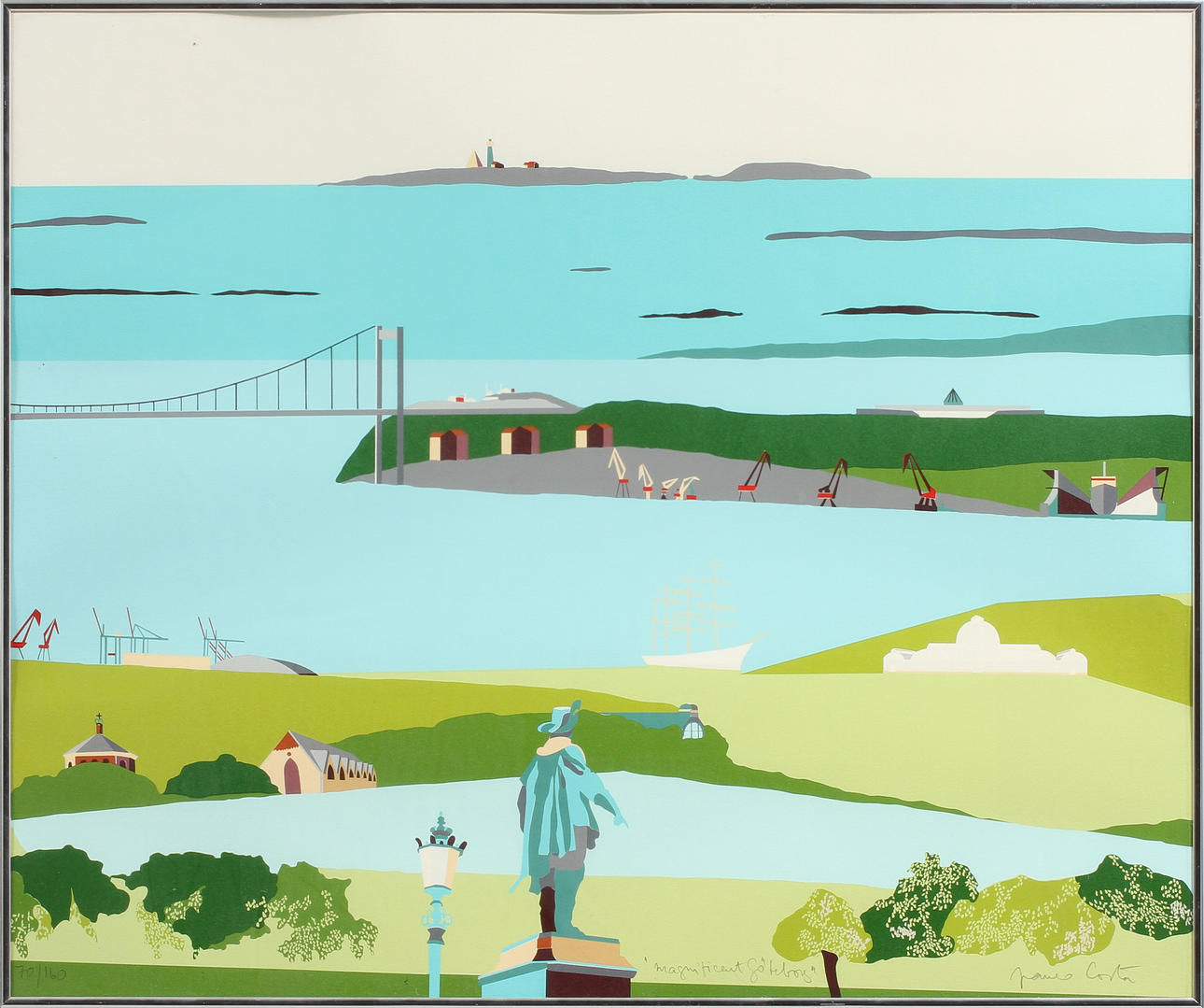 FRANCO COSTA. "Magnificient Göteborg", litografi, signerad och numrerad 70/160.