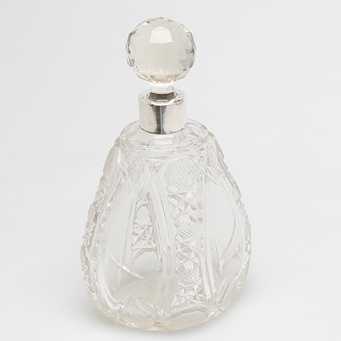 KARAFF i glas med silverfattning, Carl Ullner, Malmö, 1921.