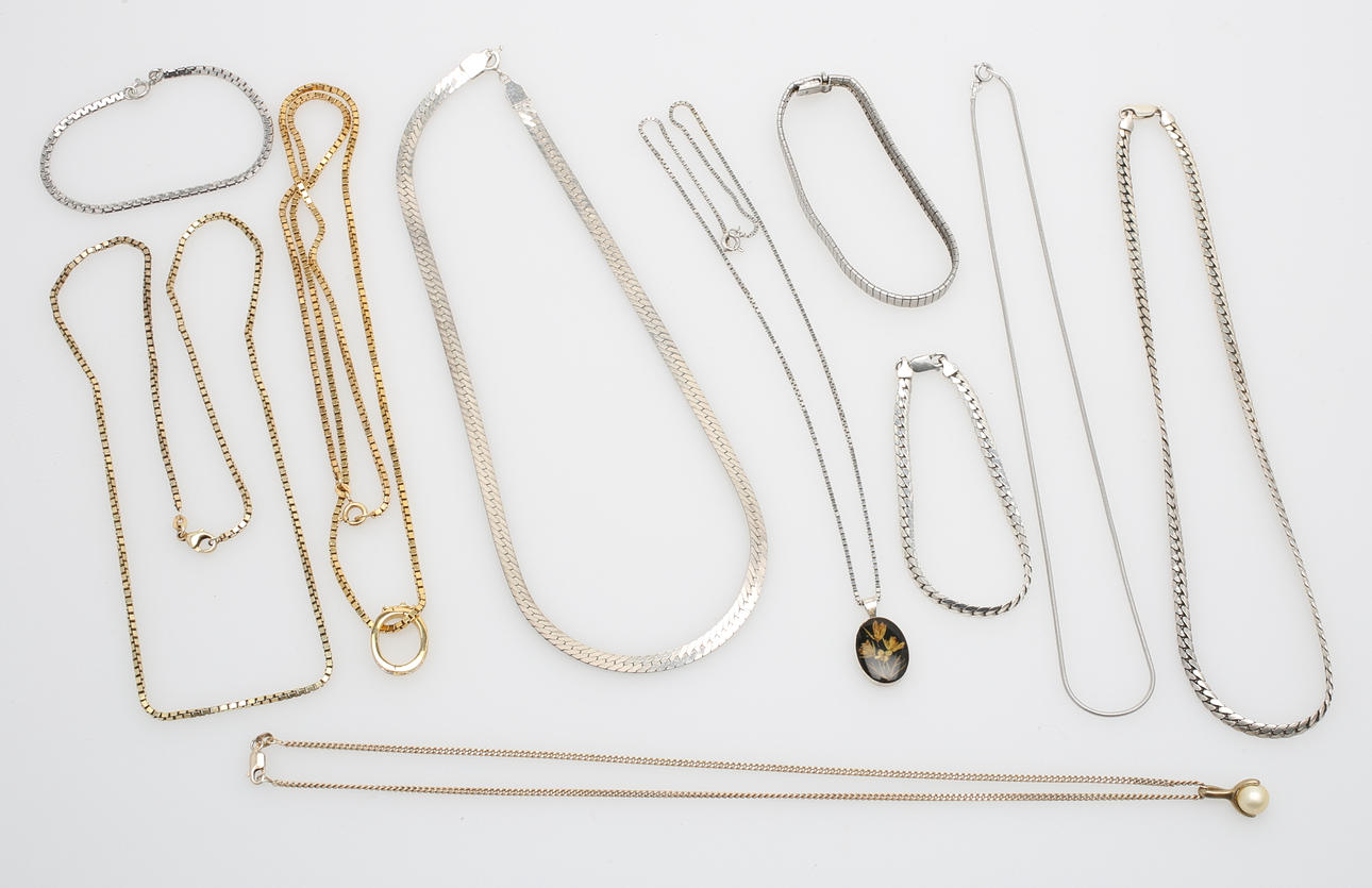 SMYCKEN, silver, 9 delar, vikt 115 g.