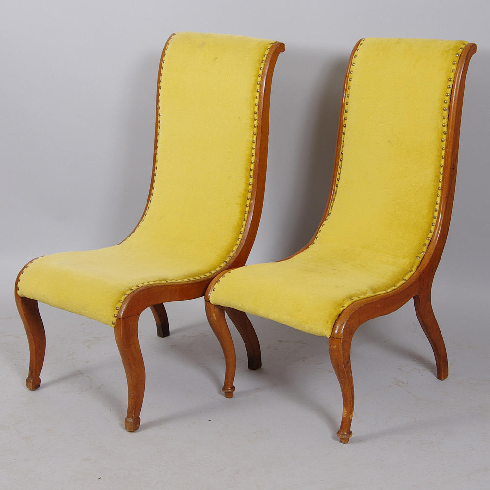 SVANHALSSTOL, mahogny, sent 1800-tal.