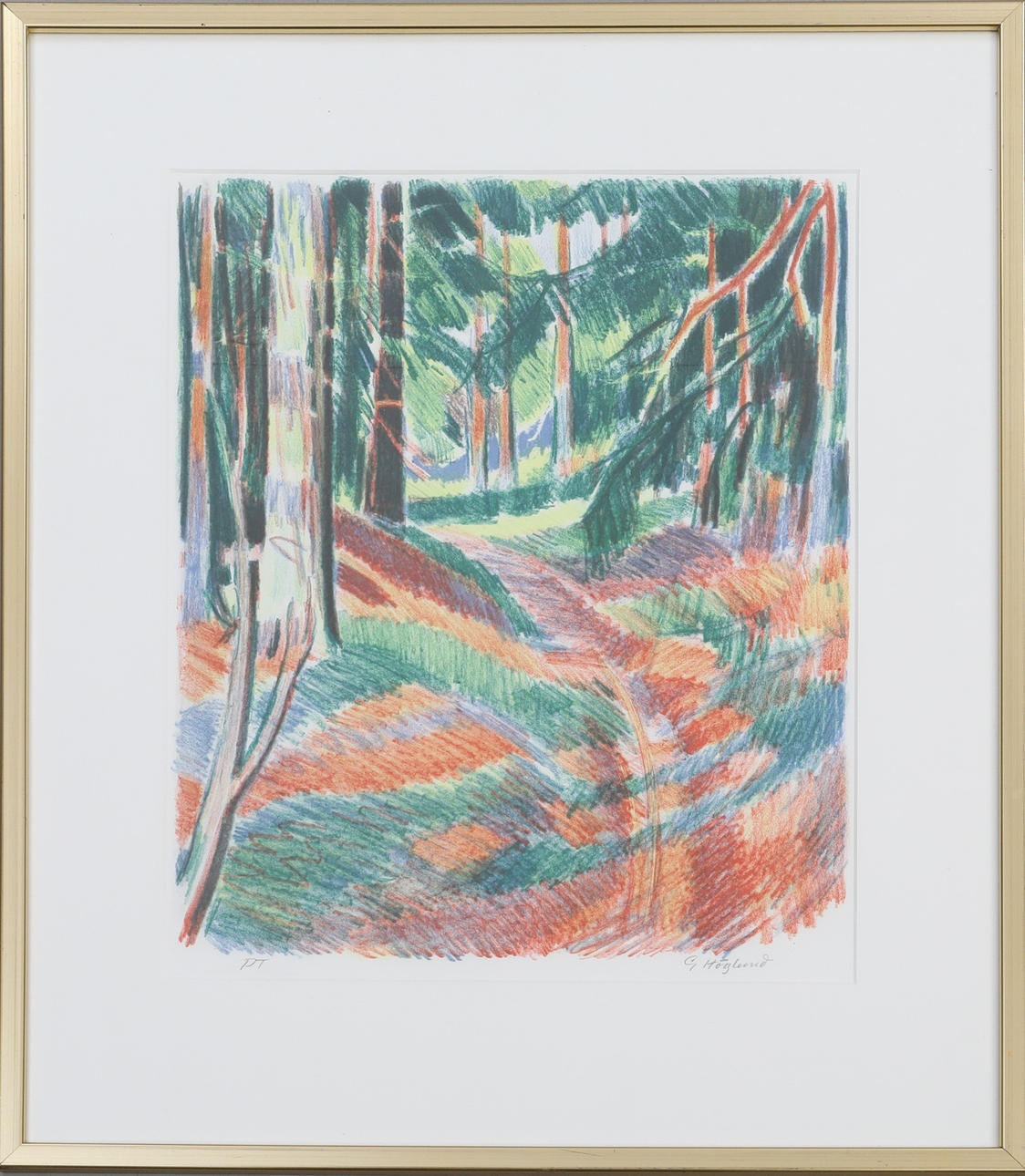 GUSTAF HÖGLUND. lithograph, signed.