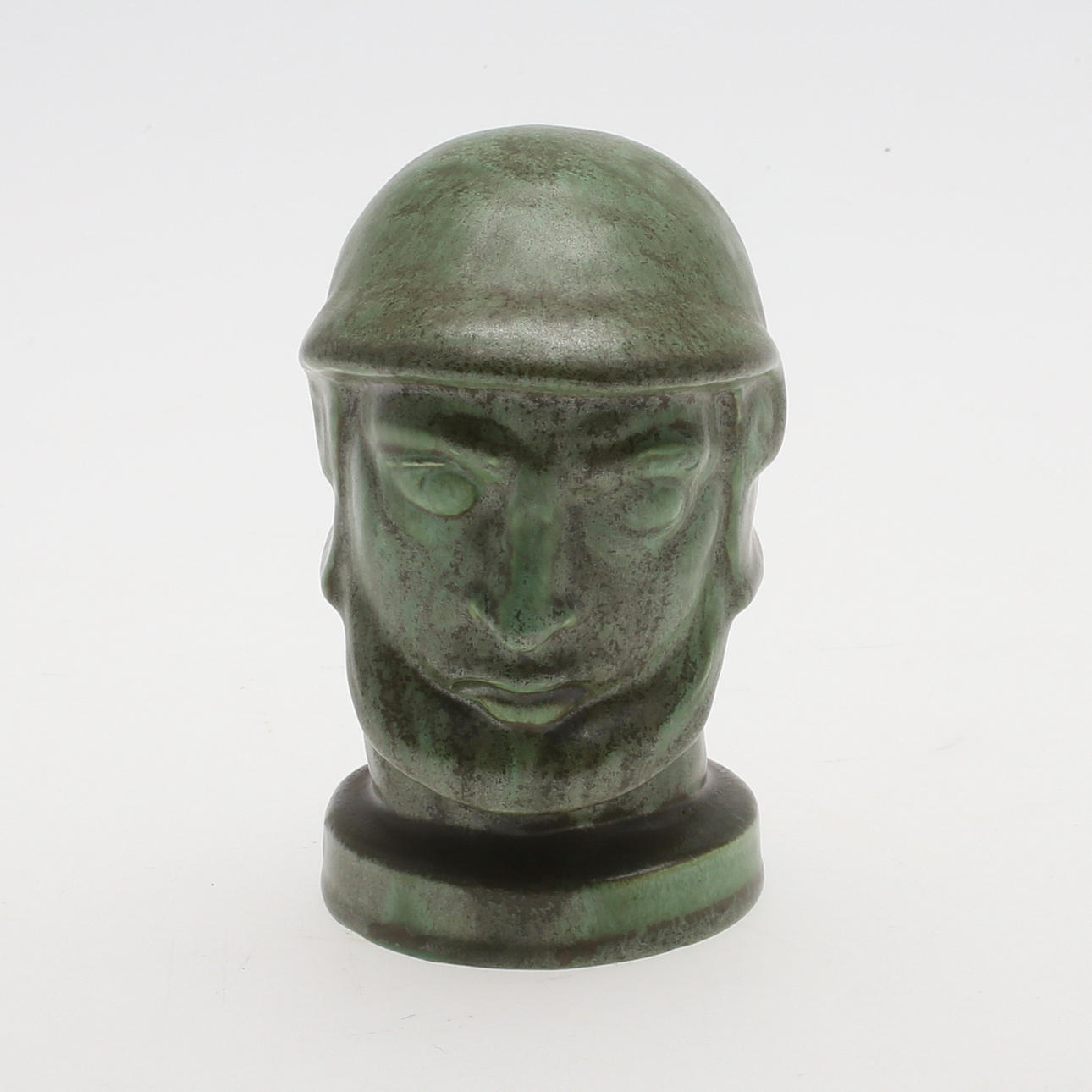OIDENTIFIERAD KONSTNÄR. SKULPTUR, krigarbyst 2, Gefle porslinsfabrik, 1930-40 tal.