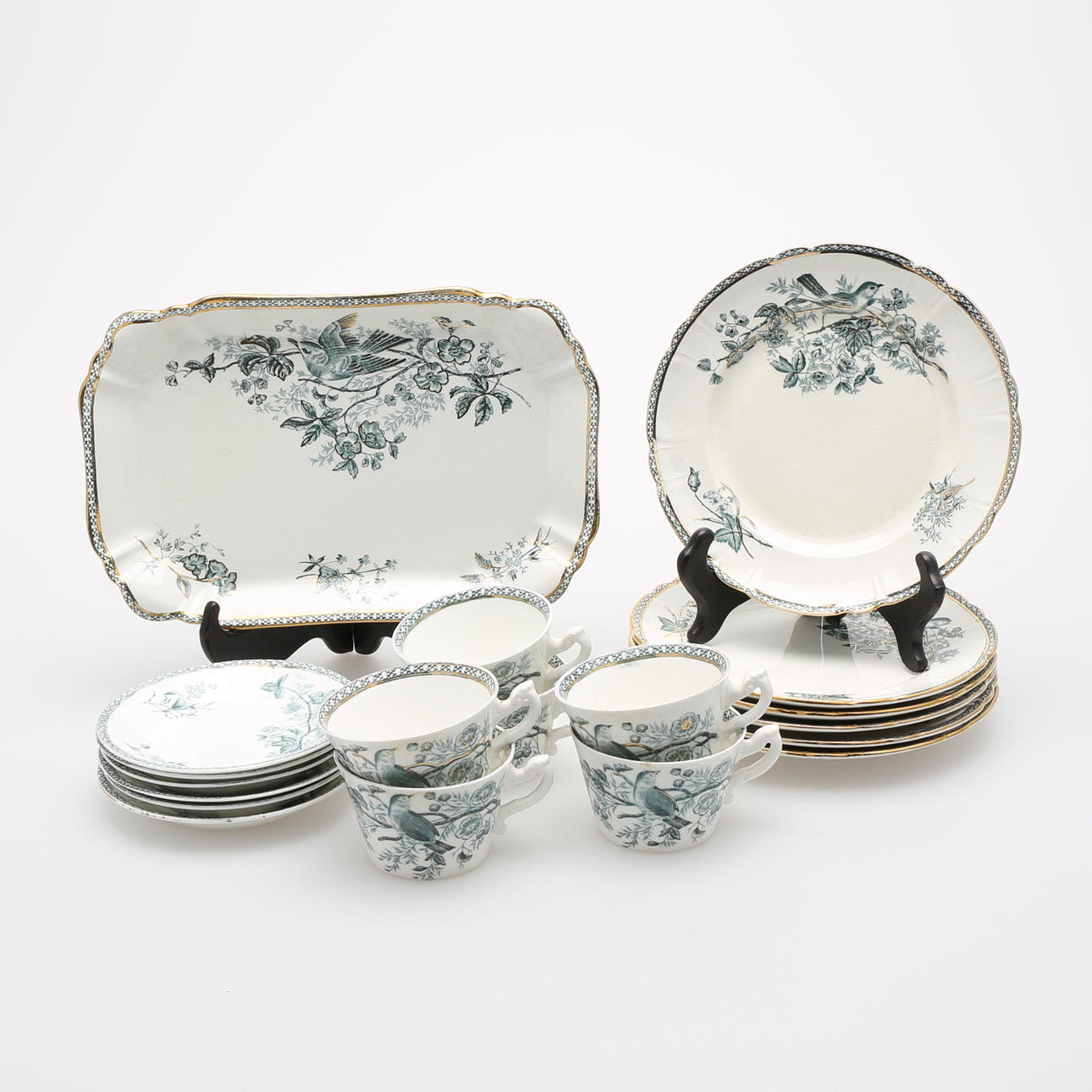 KAFFESERVIS, 19 delar, Wexiö guld, Gustafsberg.