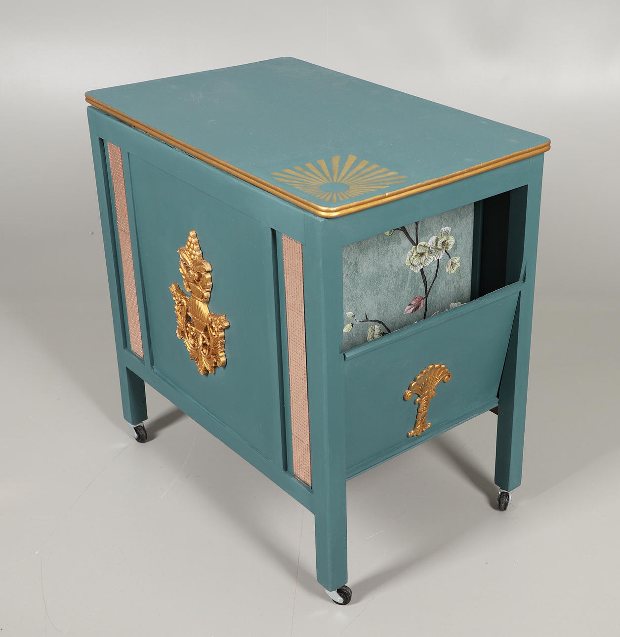 A PAINTED PINE CANTERBURY.