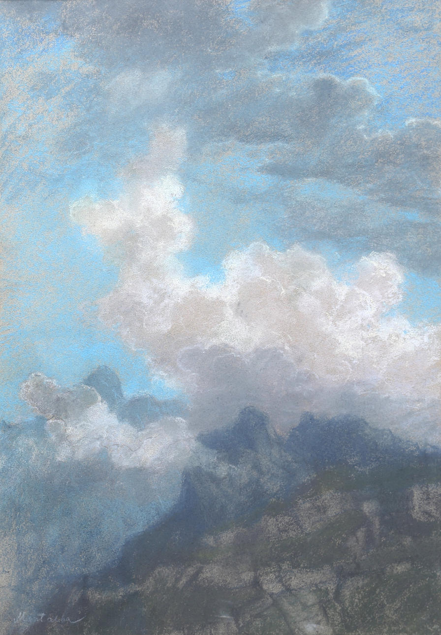 CLARA MONTALBAN. Formaciones de nubes. pastel, firmado.