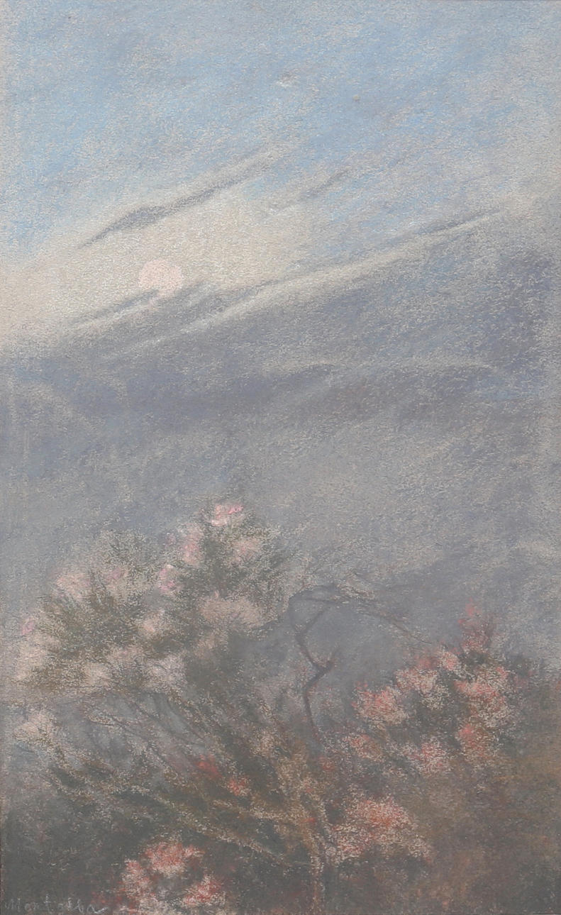 CLARA MONTALBA. Moonlight. Pastel, signed.