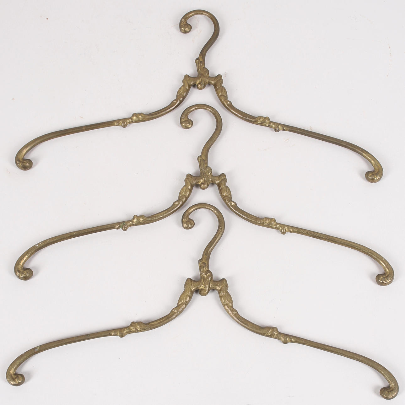HANGERS, 3 pcs, brass, 1900s.