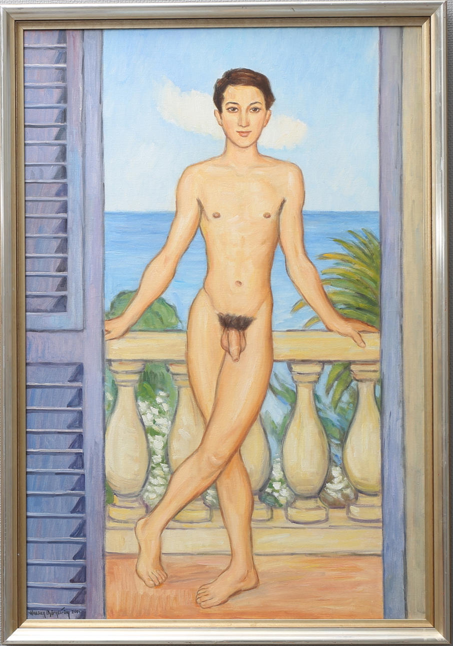 HASSAN BJÖRNSTRÖM. Nakenstudie. Olja på duk, signerad och daterad 2004.