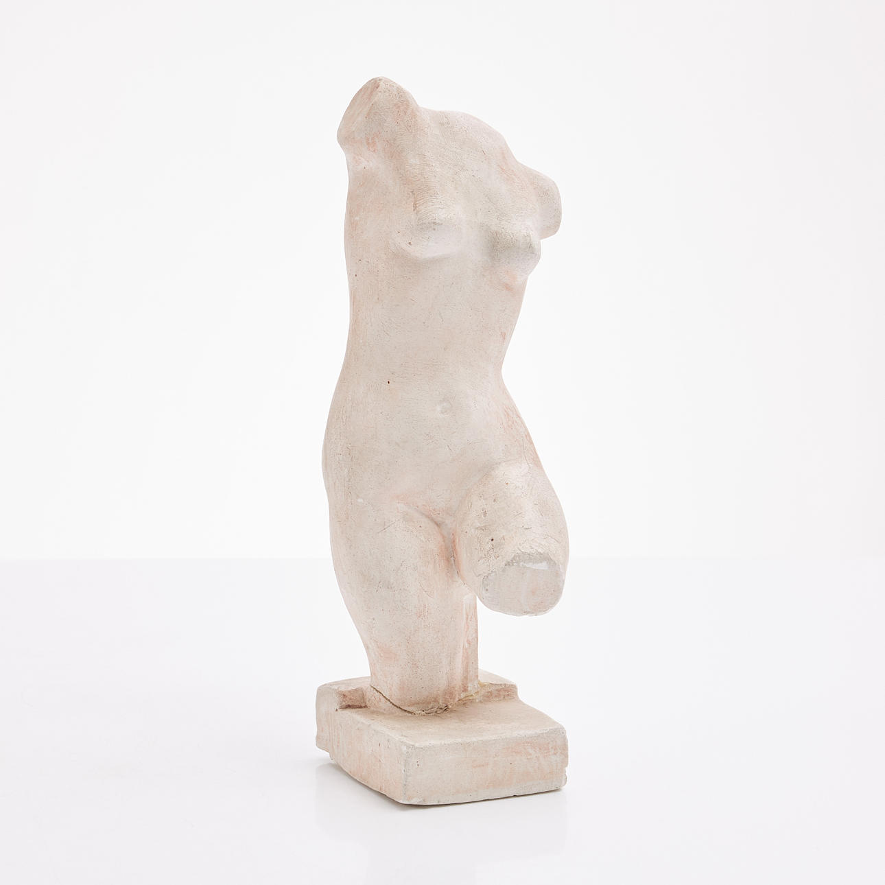 WILHELM HENNING. Female torso, plaster, signed Henning.