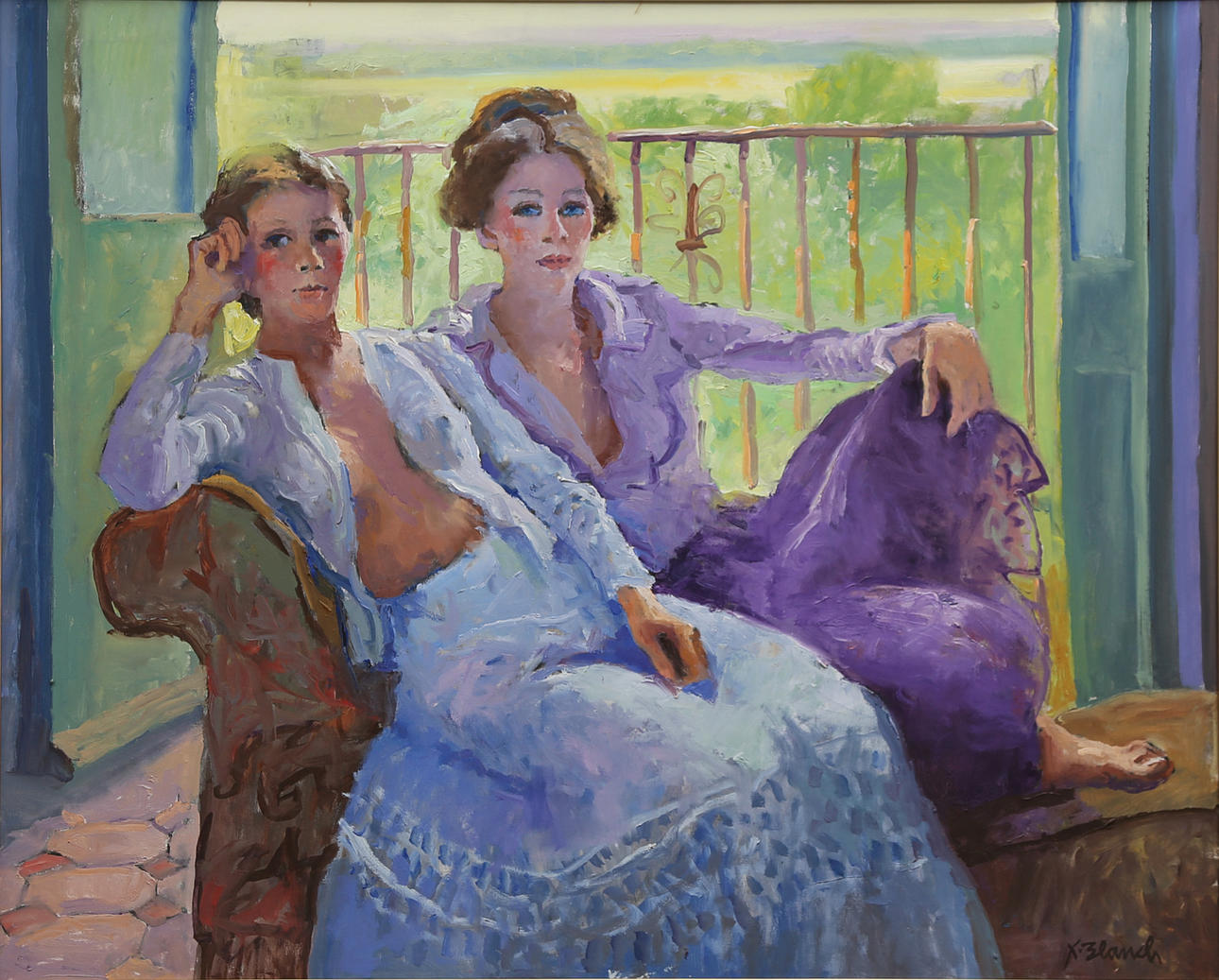 XAVIER BLANCH. Two figures on the balcony.