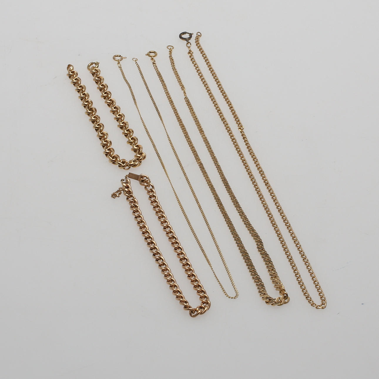 HALSBAND, 5 stycken, 18 k guld.