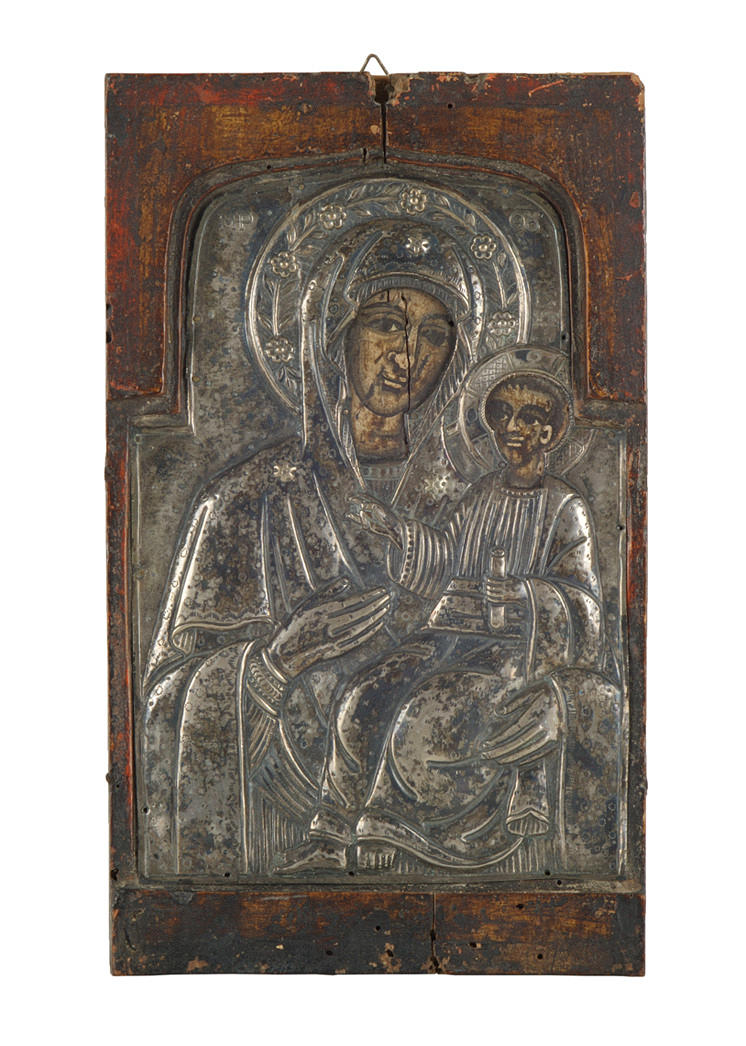 ”GREKISKA/ORTODOXA PSYKOSOSTRIA IKON”. Marian ikonen runt 1850/1890.