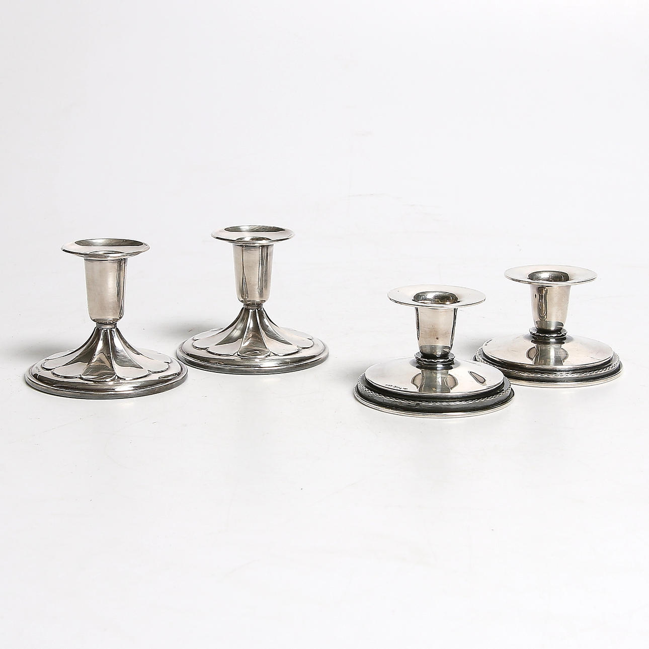 LJUSSTAKAR, 4 st silver, bl.a. TESI, Göteborg, 1900-tal.