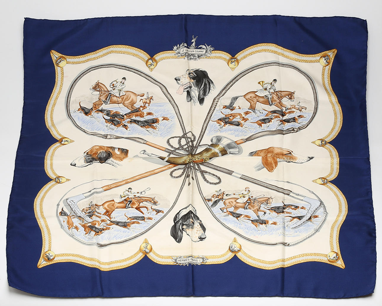 HERMÈS. scarf, "La laisser courre", Paris.