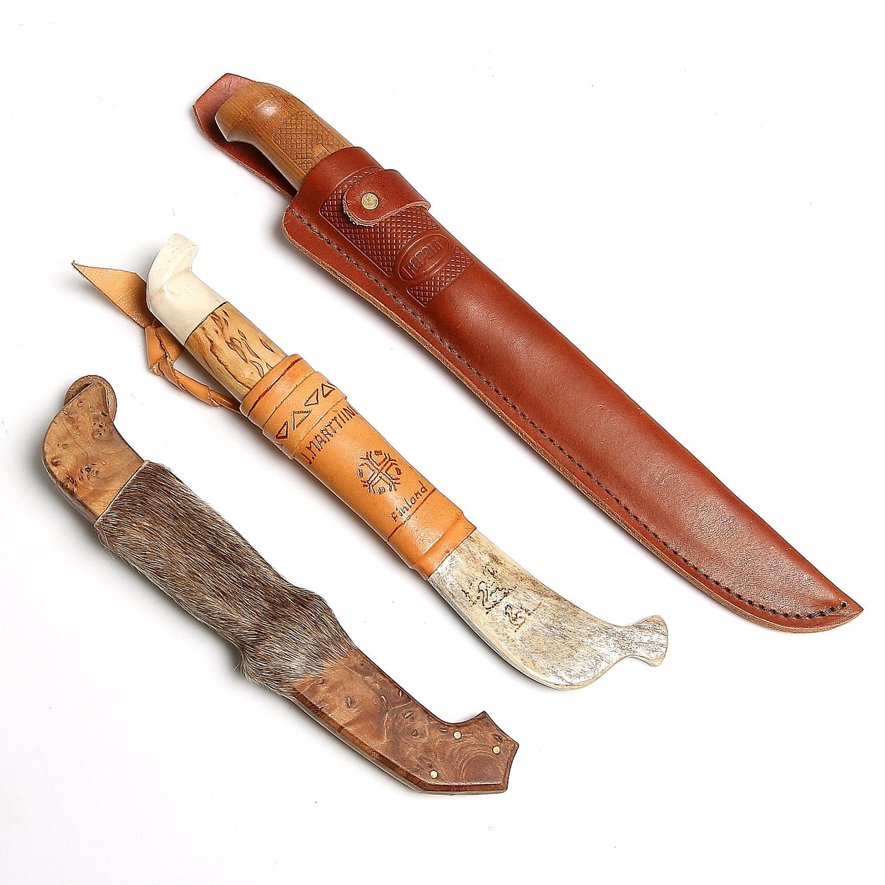 KNIVAR 3 st. bl.a. Janne Marttiini, Finland. 1900-tal.