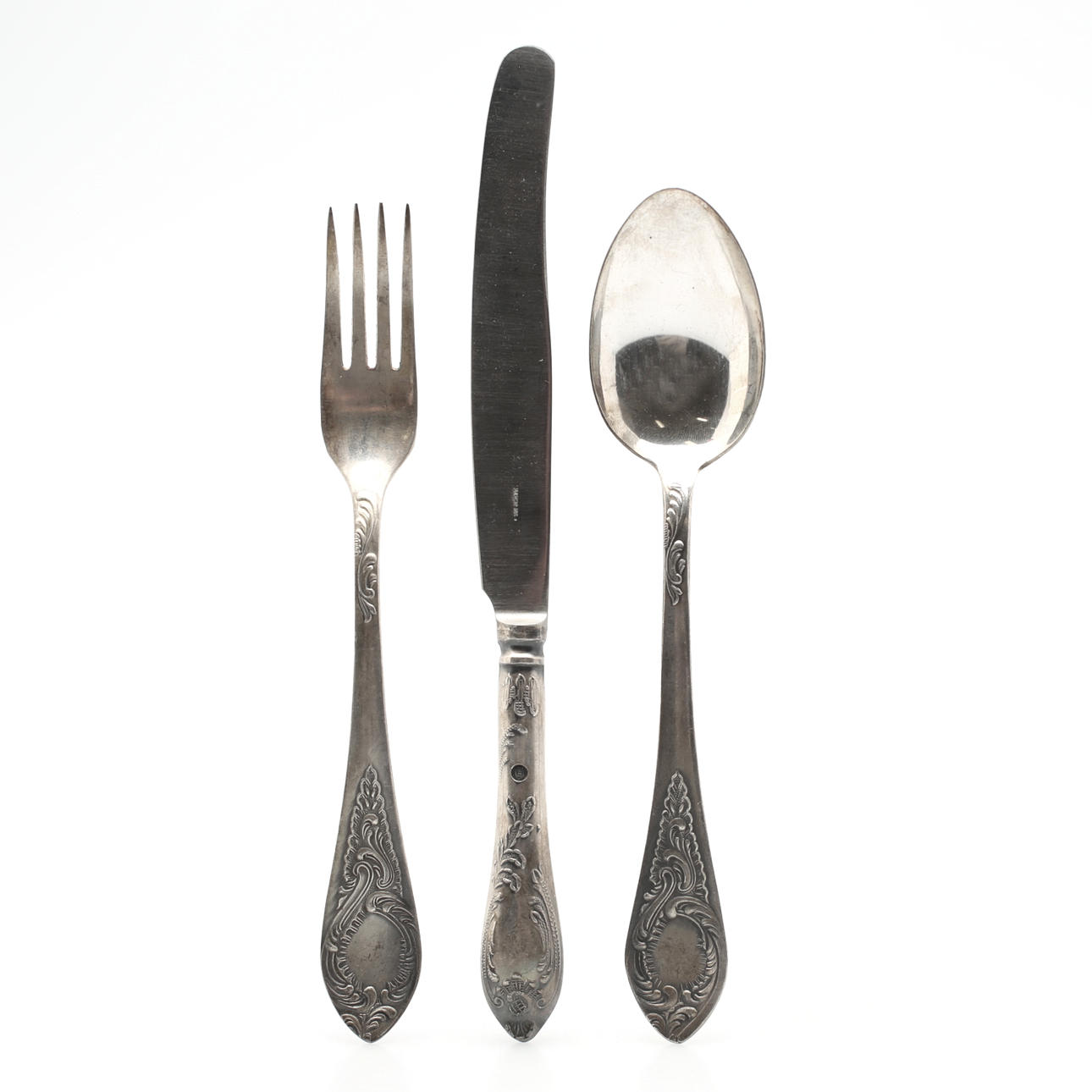 CUTLERY, nickel silver, 20th century.
