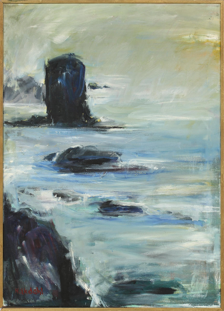 HASSE EKDAHL. Kustmotiv. Olja på duk, signerad.