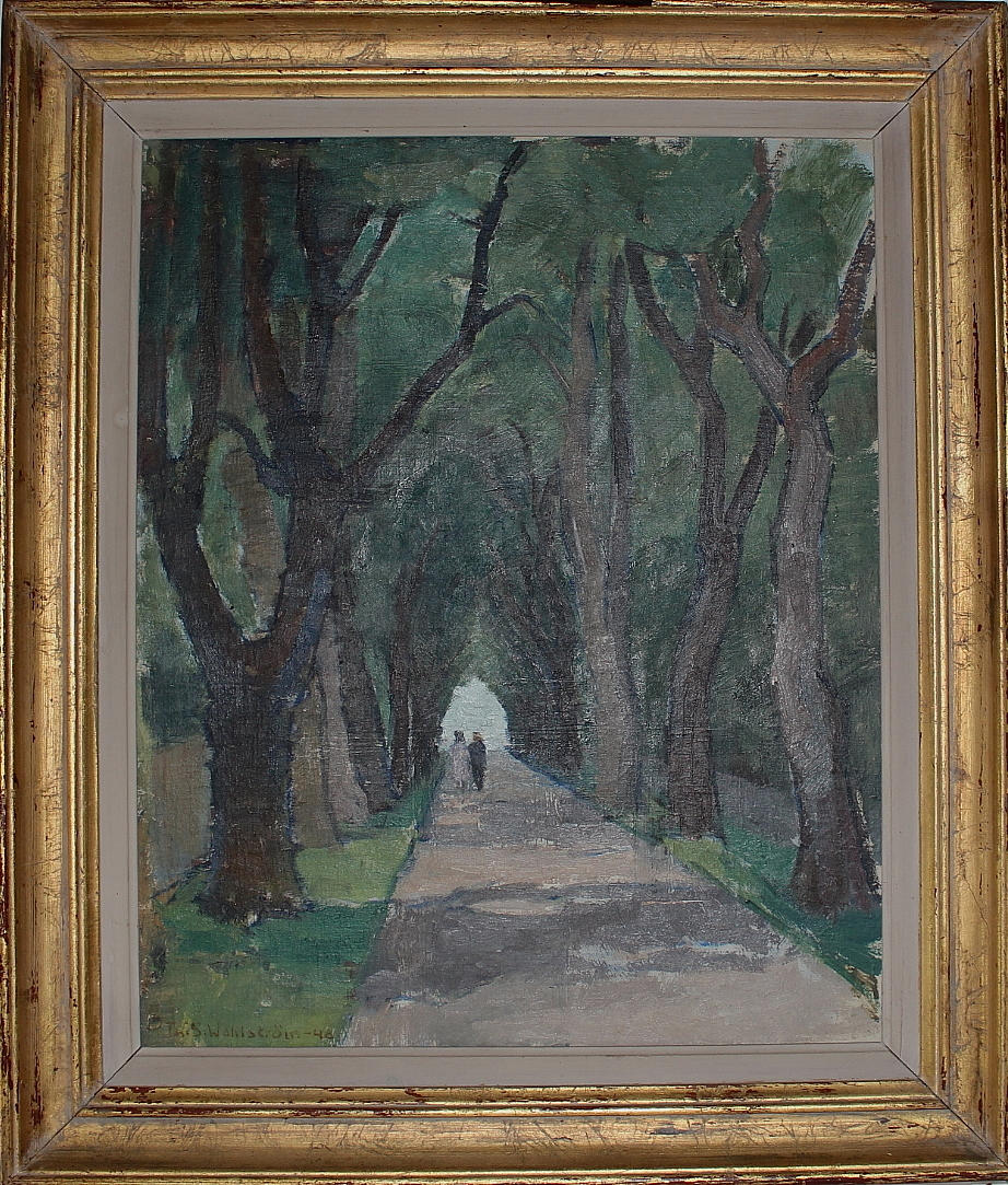 OIDENTIFIERAD KONSTNÄR. olja på duk, "Kapprup" signerad Th. S. Wahlström, daterad 1948.