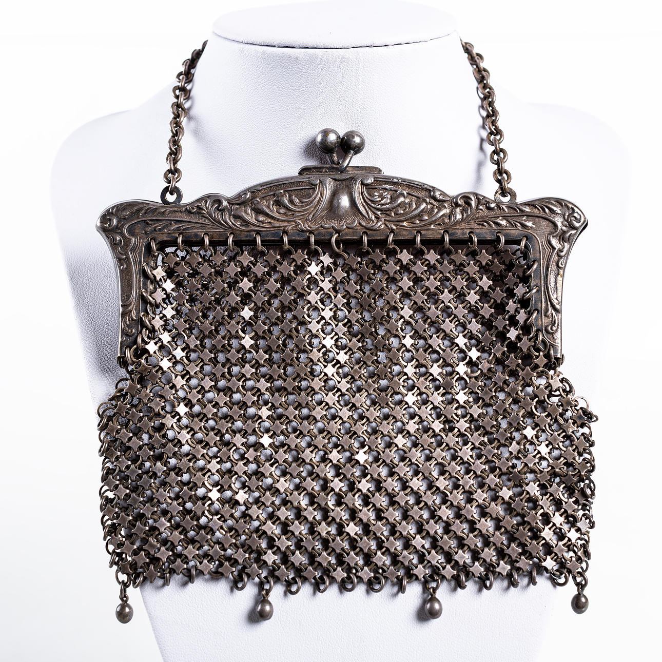 EVENING BAG, nickel silver (German silver).