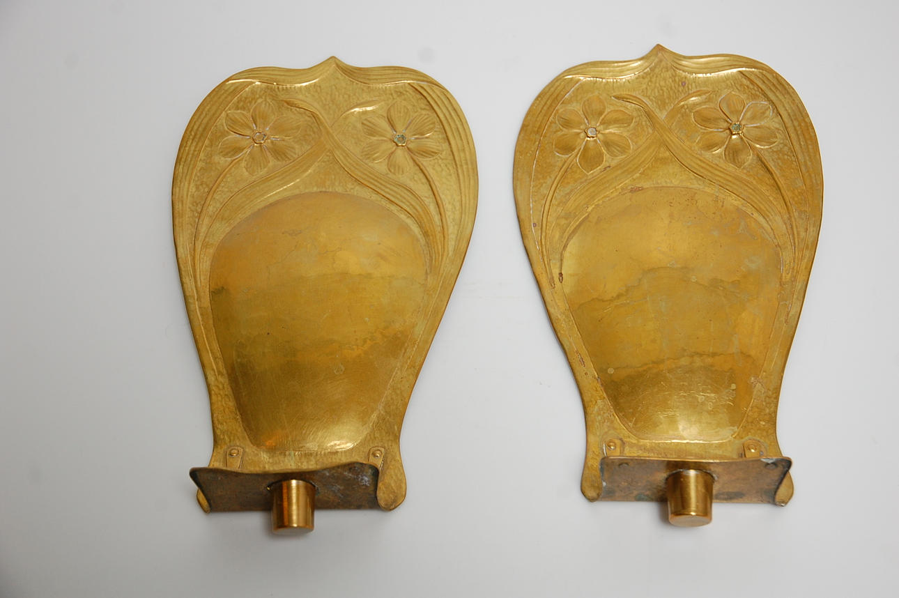 LJUSPLÅTAR, 1 par, jugend, 1900-talets början.