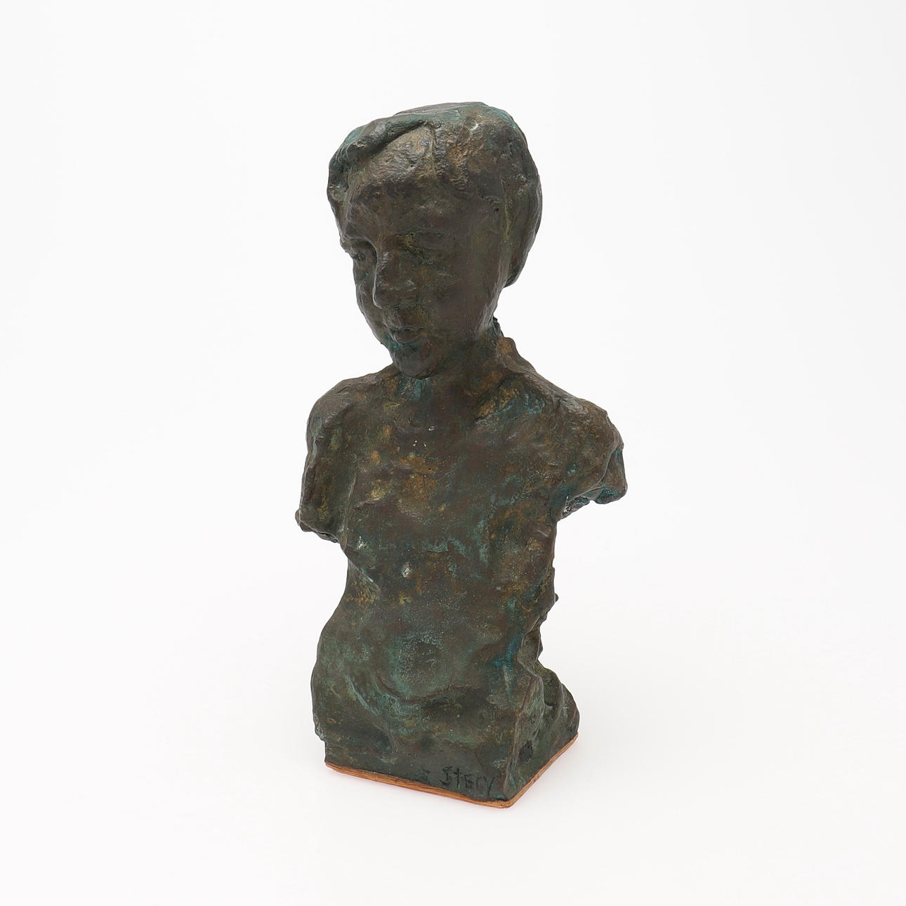 GRAHAM STACY. PORTRAIT STUDY, PATINATED BRONZE.