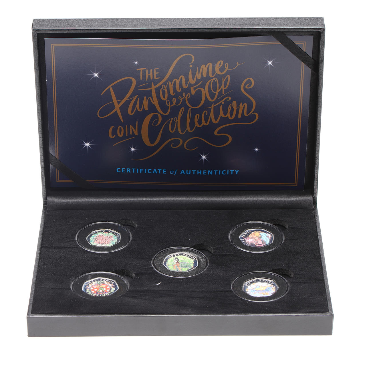 THE PANTOMIME 50P COIN COLLECTION SILVER PROOF SET.