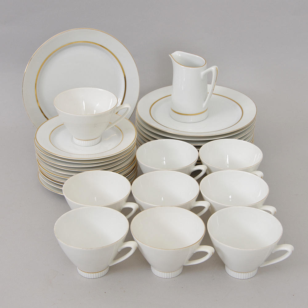 KAFFESERVIS, förgylld kant, Uppsala Ekeby/Karlskrona.