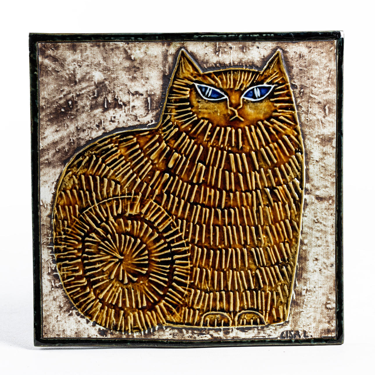 LISA LARSON. Väggplatta, stengods,Gustavsberg.