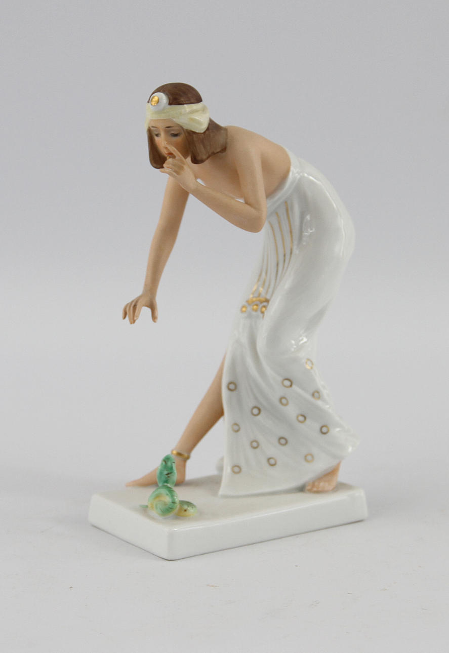 FIGURIN, ormtjuserska. Berthold Boess för Rosenthal, Tyskland 1935.