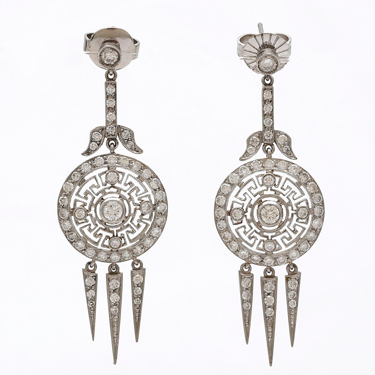 Diamantohrringe mit "Griechische Garde".