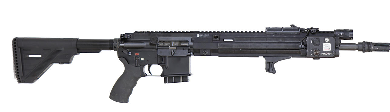 GUN WITH SILENCER, Semi-automatic, make Heckler& Koch, model MR223 A1 ...