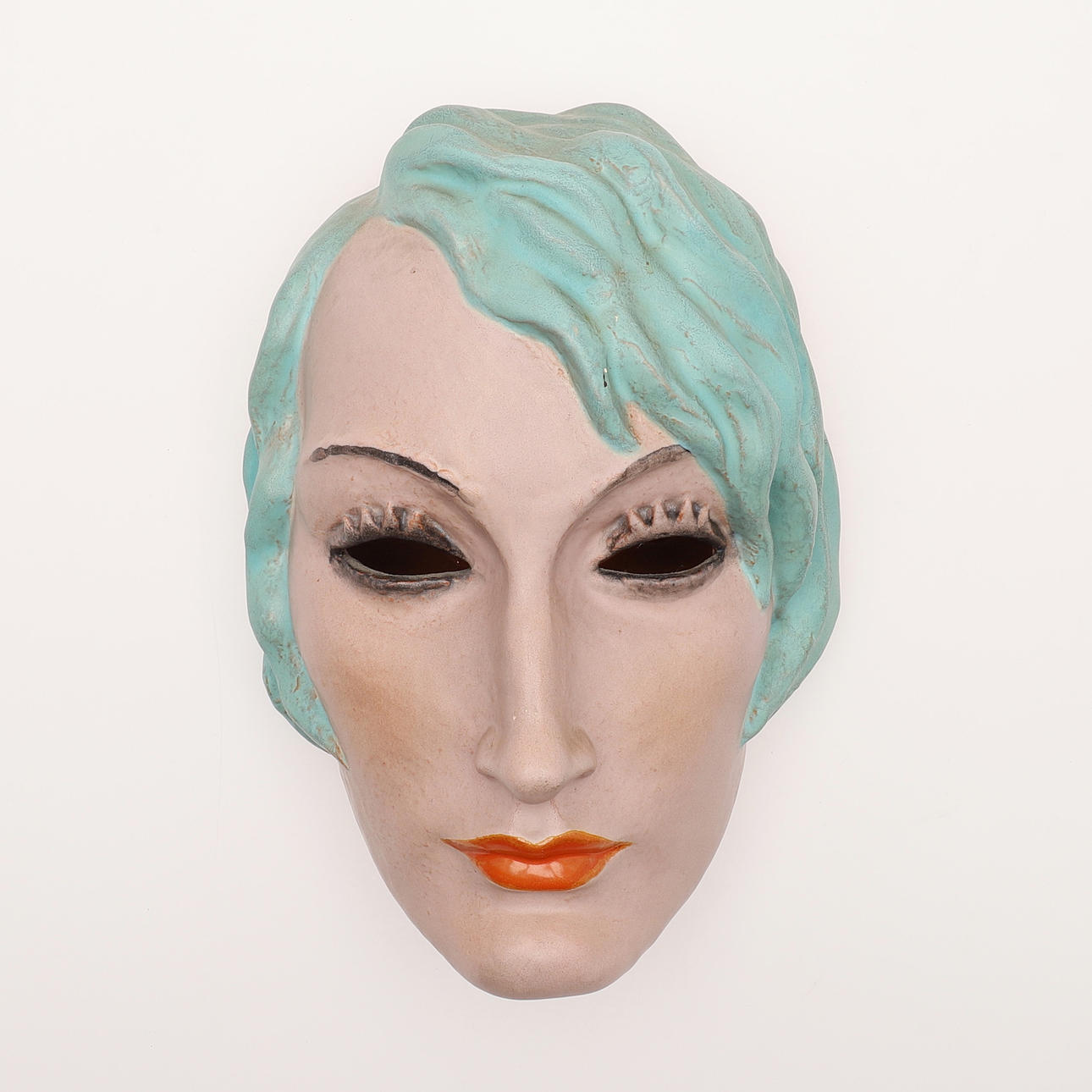 RELIEVE DE PARED DE ROSTRO DE MUJER, KERAMOS, VIENA.