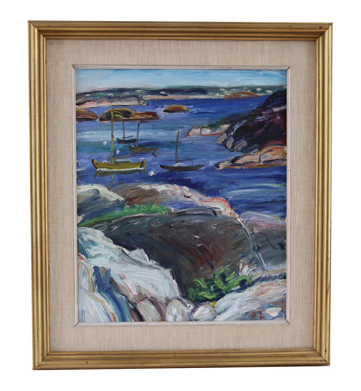 DAVID LARSSON. "Från Köpstadsö I" Olja på duk, signerad.