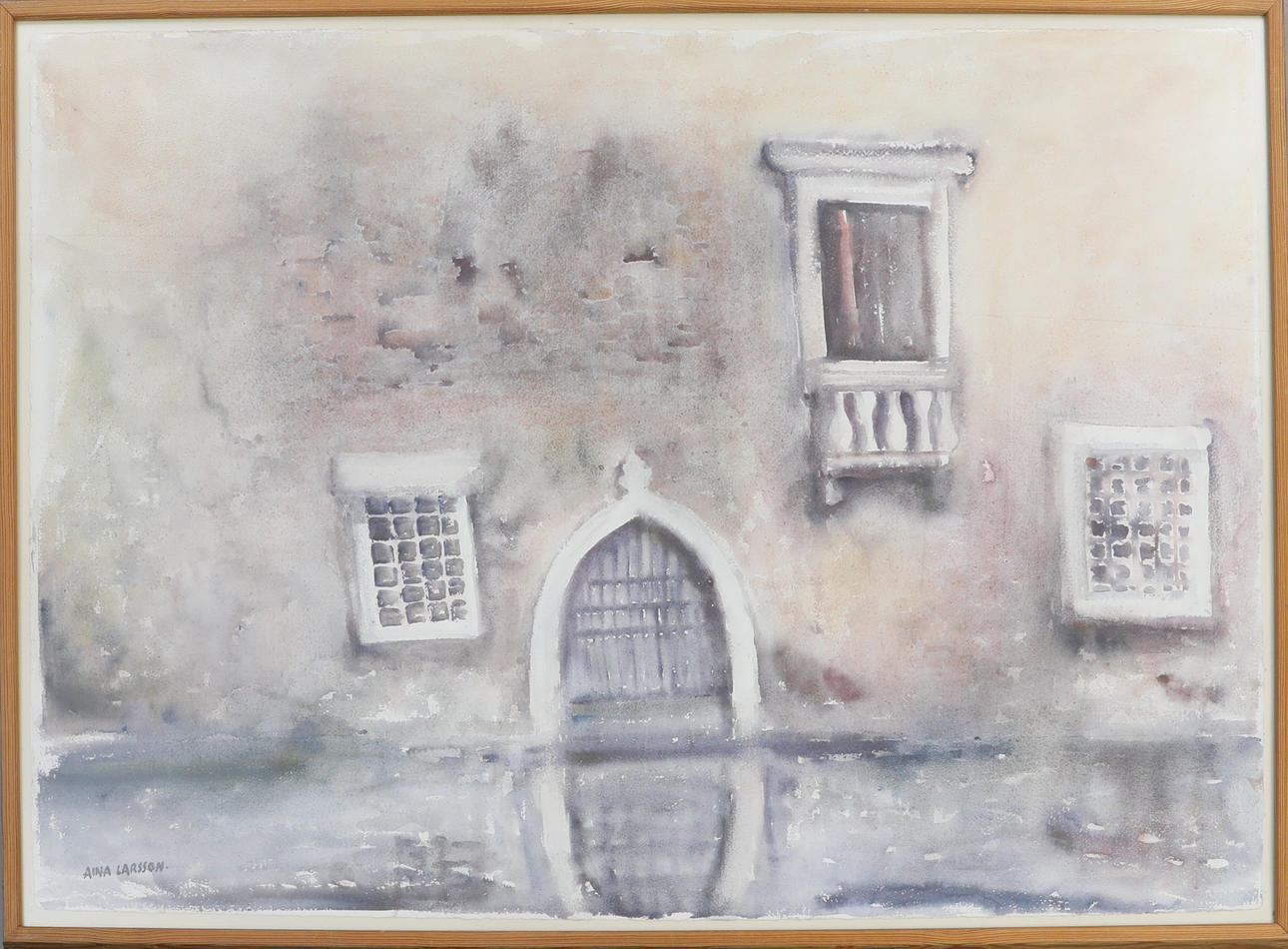 AINA LARSSON. Watercolor, signed "Venice".