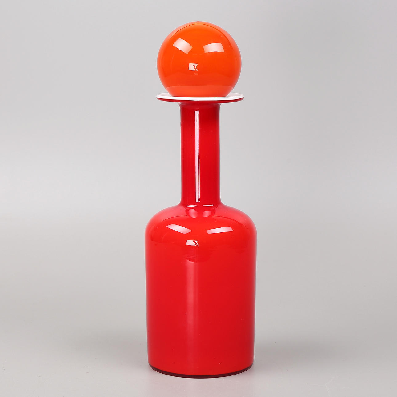 OTTO BRAUER. Karaff/vas med propp, glas, Holmegaard, Danmark.