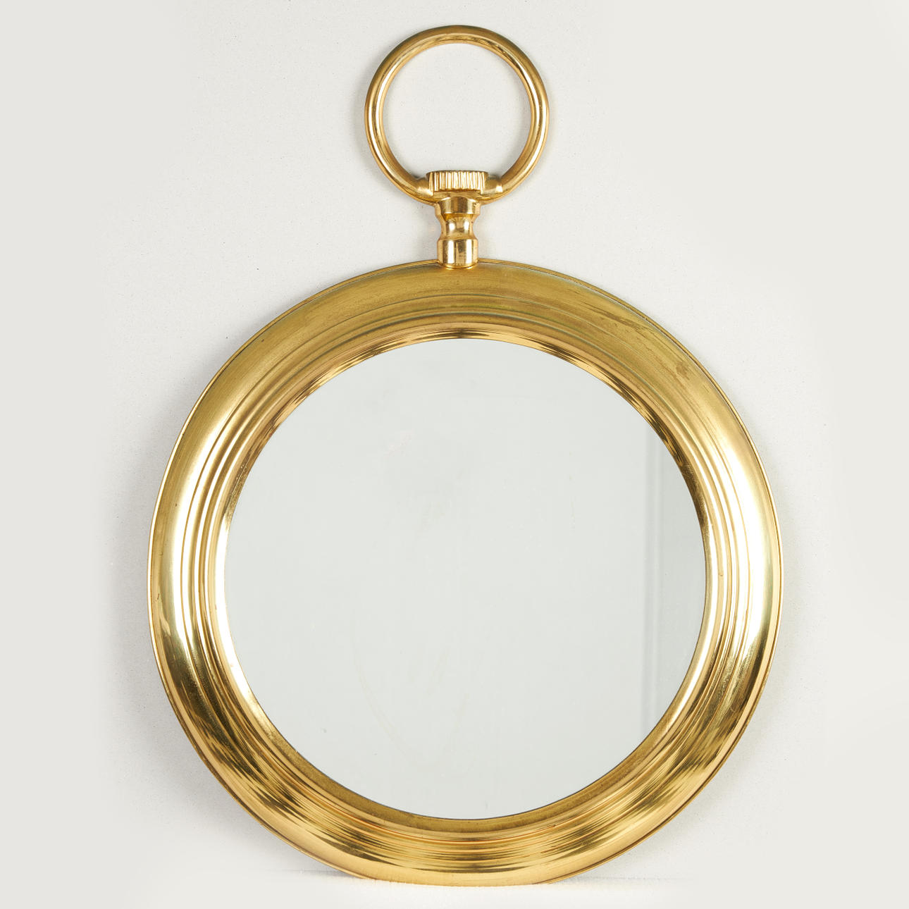 VÄGGSPEGEL, mässing, 1900-talets andra hälft.