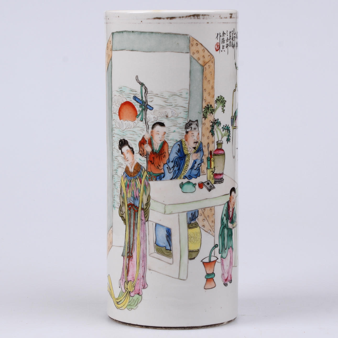 PENSELVAS, porslin, troligen Tongzhi (1862-74), Kina.