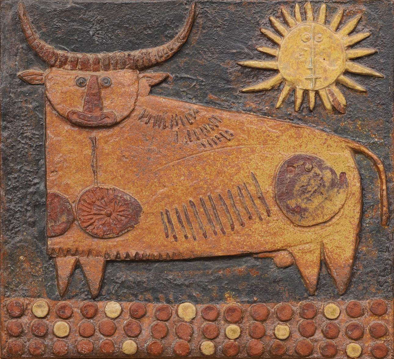 STIG LINDBERG. WALL RELIEF, stoneware, signed.