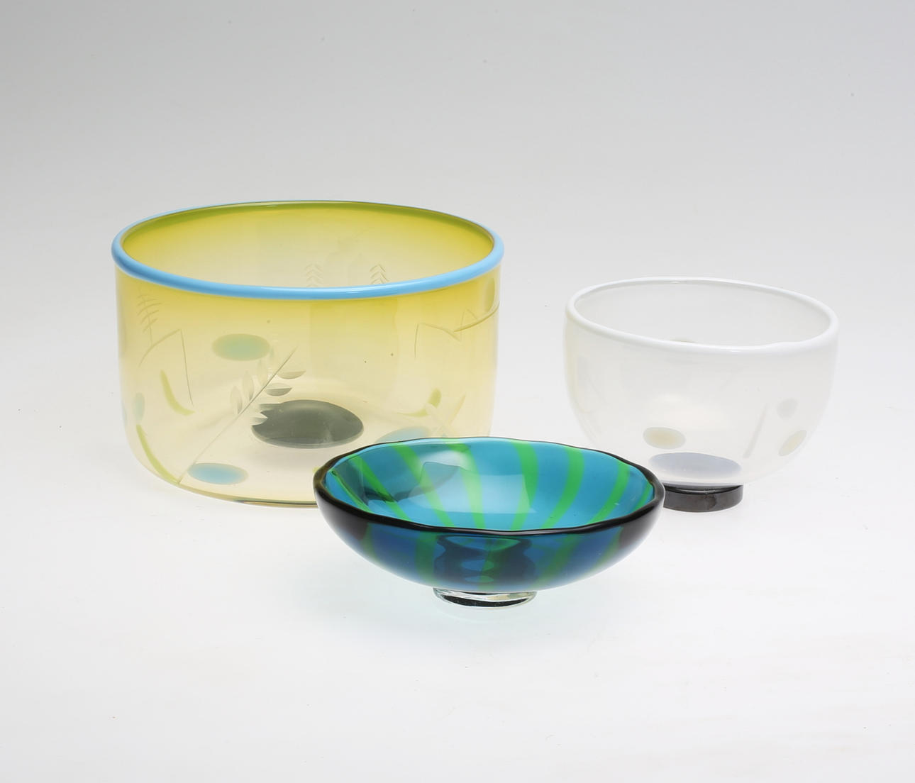 KONSTGLAS, 3 delar, Transjö, 1900-tal.