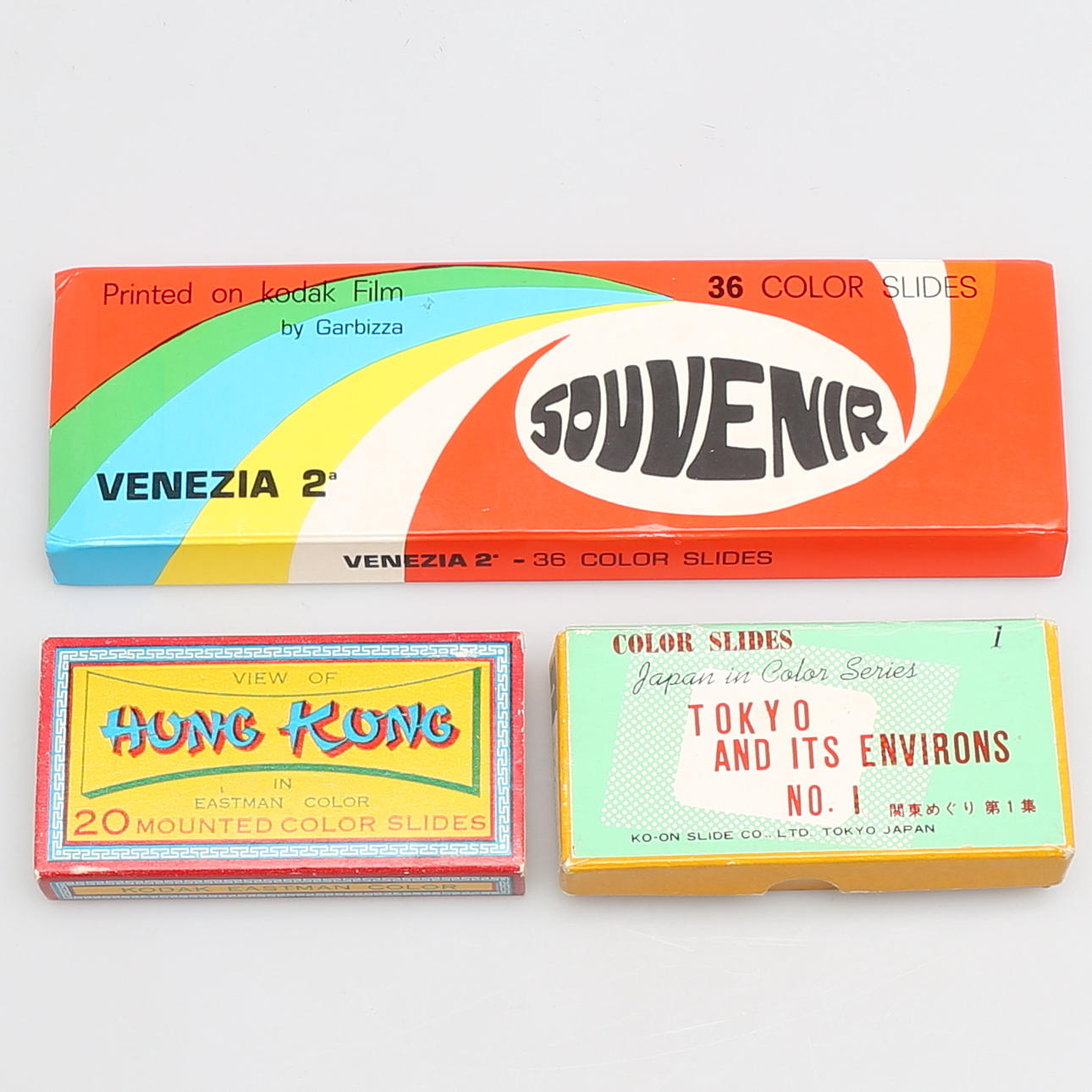 DIABILDER, 3 askar, Bl. a 22 st diabilder, Pinup-bilder, Tokyo and its environs no.1, 1960-tal.