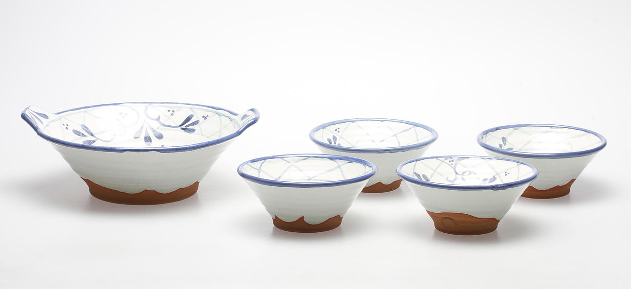 SERVISDELAR, 5 delar, keramik, Eva Strömberg, Medevi.