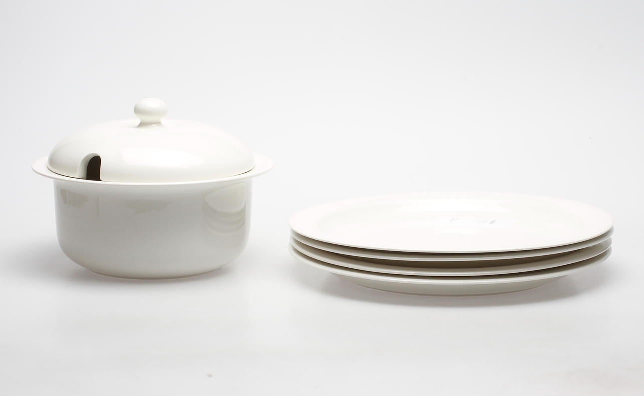 SERVISDELAR, 5 delar, porslin, "Artica", Arabia, Finland.